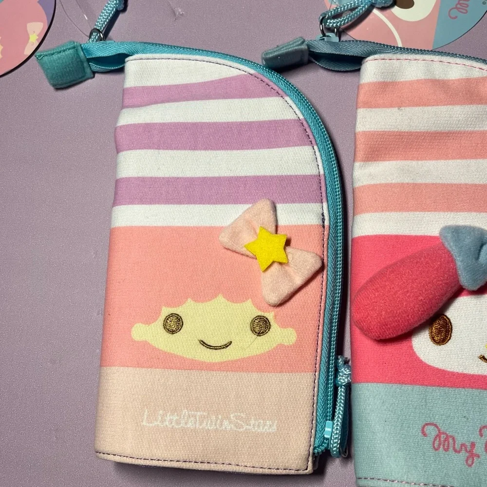 NWT Sanrio Set of 3 Pencil Pouches Little Twin Stars My Melody Kids Hello Kitty